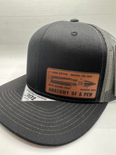 Load image into Gallery viewer, Anatomy of a pew leather patch hat kamel
