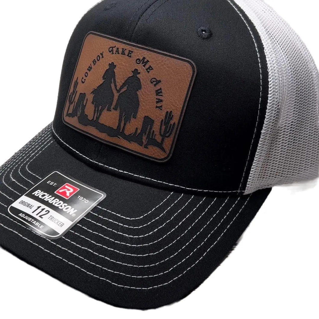 Cowboy take me away leather patch SnapBack