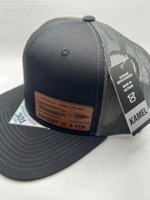 Load image into Gallery viewer, Anatomy of a pew leather patch hat kamel
