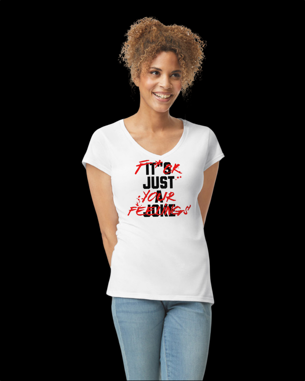 Its Just a Joke Womans v-neck